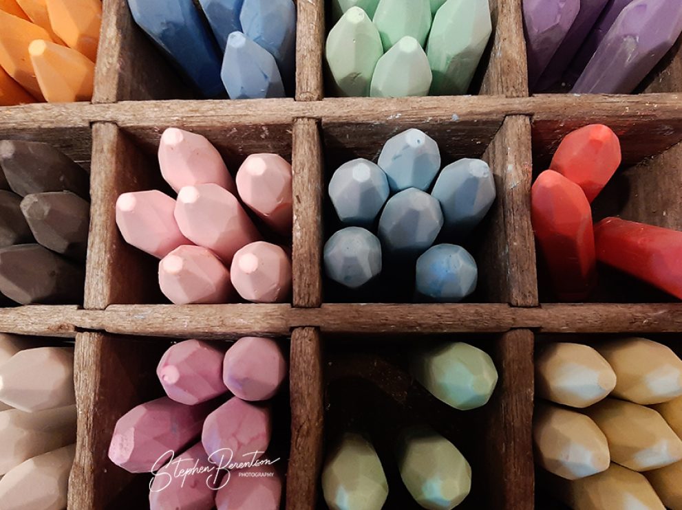 Colored chalk, ready for artists