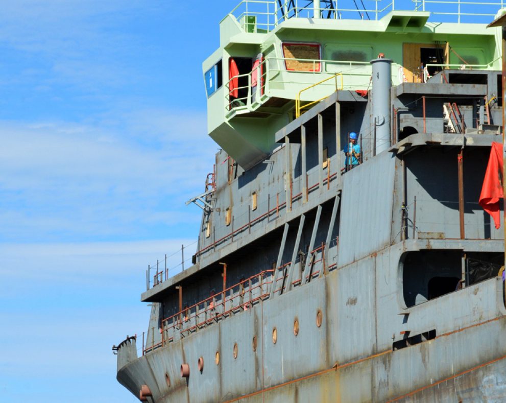 Navy vessel takes shape