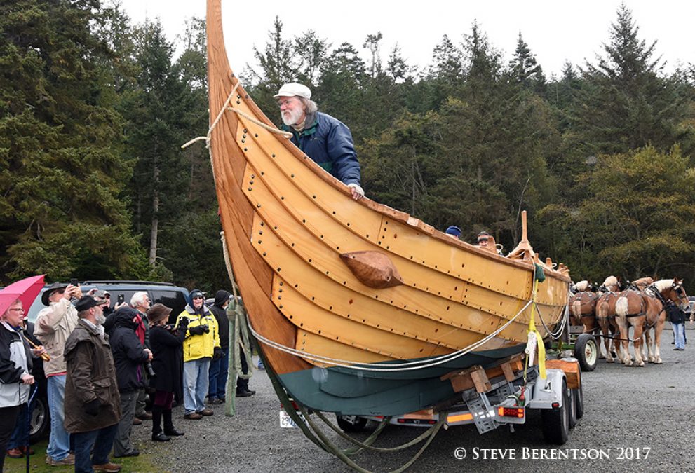 Jay Smith launches Viking boat