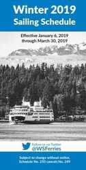 Washington State Ferries sailing schedule cover - winter 2019